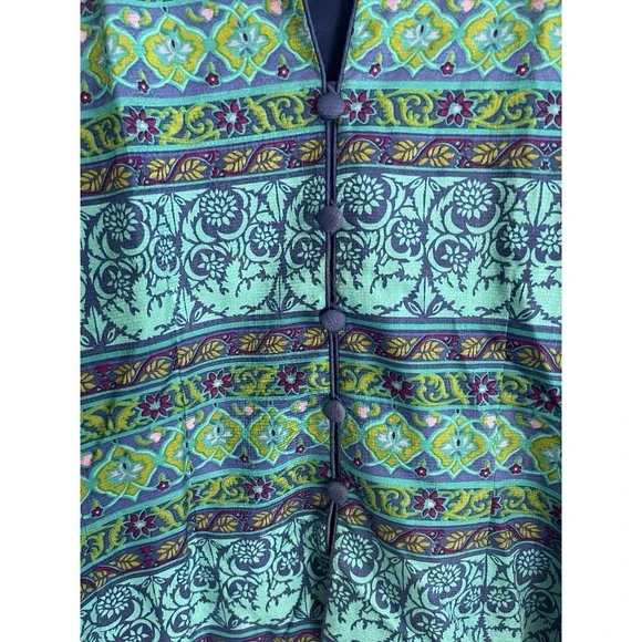 Adrianna Papell size 14 floral 100% silk vintage collarless blazer jacket - Picture 7 of 7